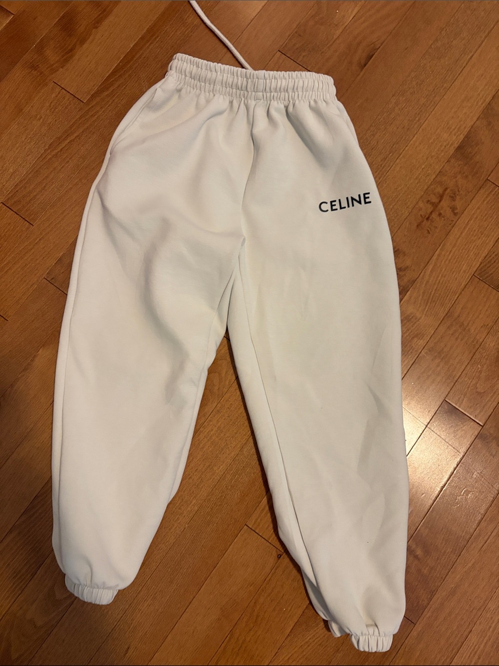 Celine Kids White Sweatpants with Logo